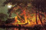 Albert Bierstadt Oregon Trail (Campfire) France oil painting artist